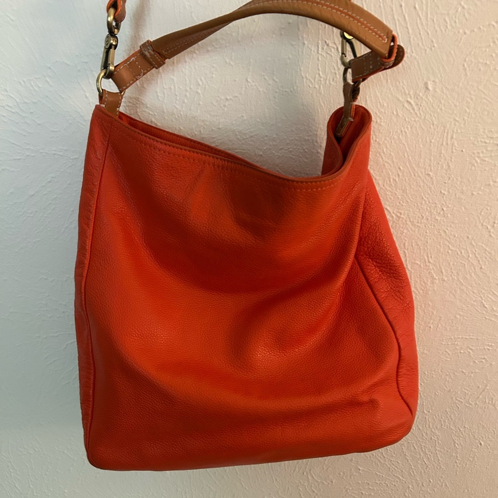 Boden Vibrant Orange Leather Shoulder Bag